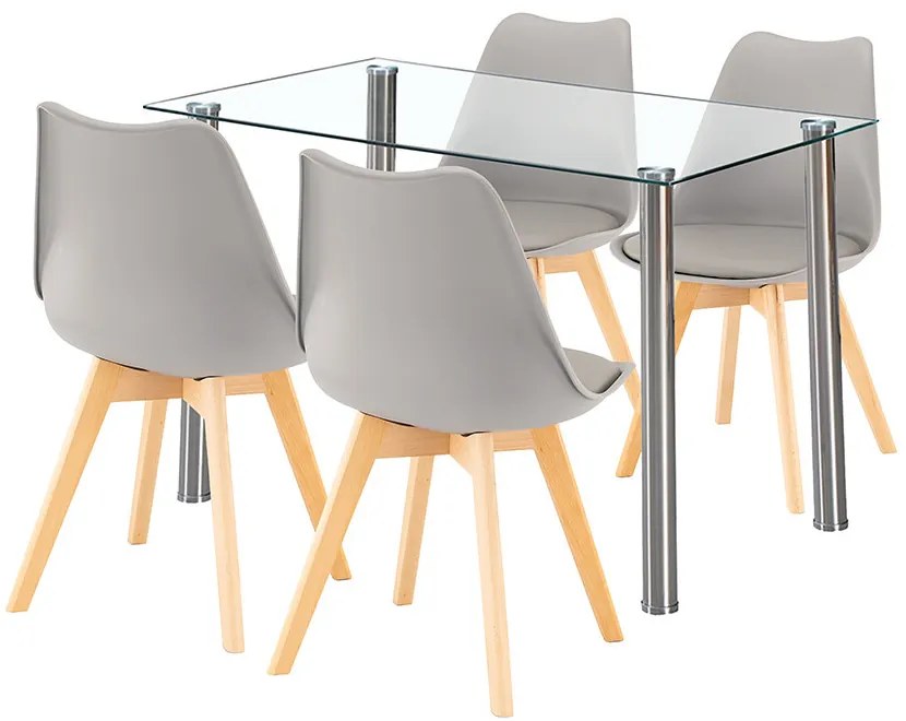 Velon 4+1 étkező garnitúra fehér-szürke