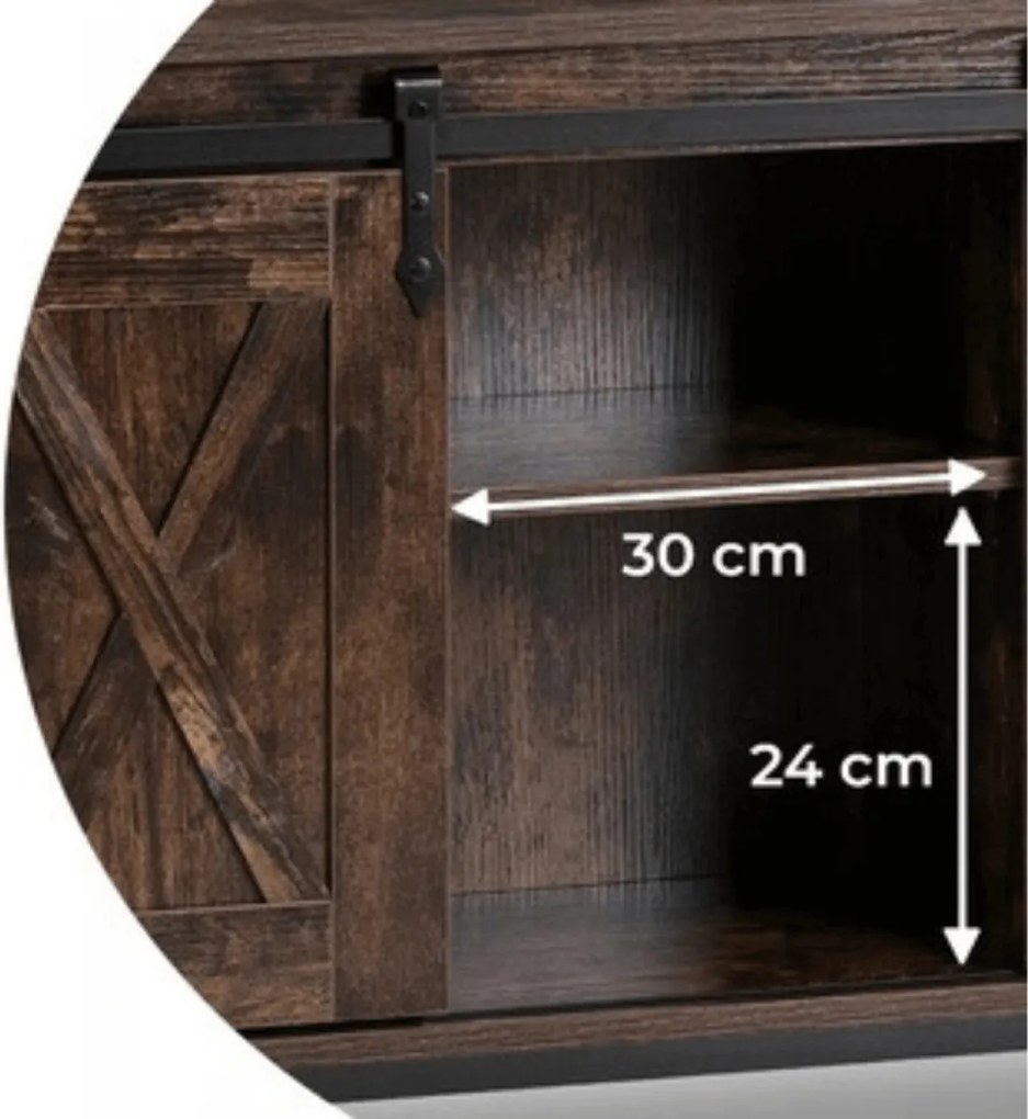 Komoda ARLO 100 cm z Półkami Dąb Rustykalny/Czarny