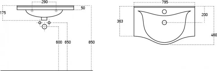 VivaStyle BIANKA 80 lábon álló fürdőszobabútor 3 fiókos Sanovit ALBATROS 10080 mosdóval 80 x 46 cm