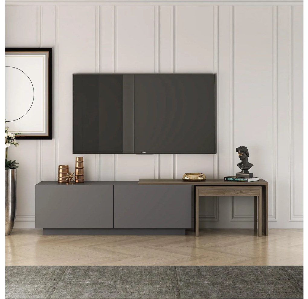 TV asztal/Szekrény Ossa (antracit + dió) . 1102439