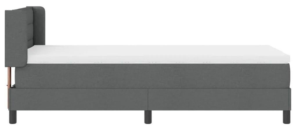 Boxspring Ágy Matrac - Sötétszürke - 90 x 200 cm - Szövet