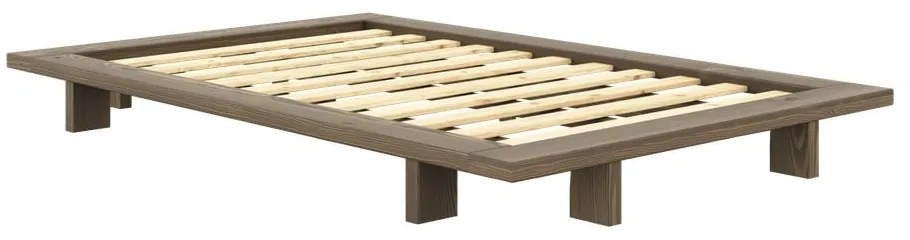 Barna borovi fenyő egyszemélyes ágy ágyráccsal 120x200 cm Japan – Karup Design