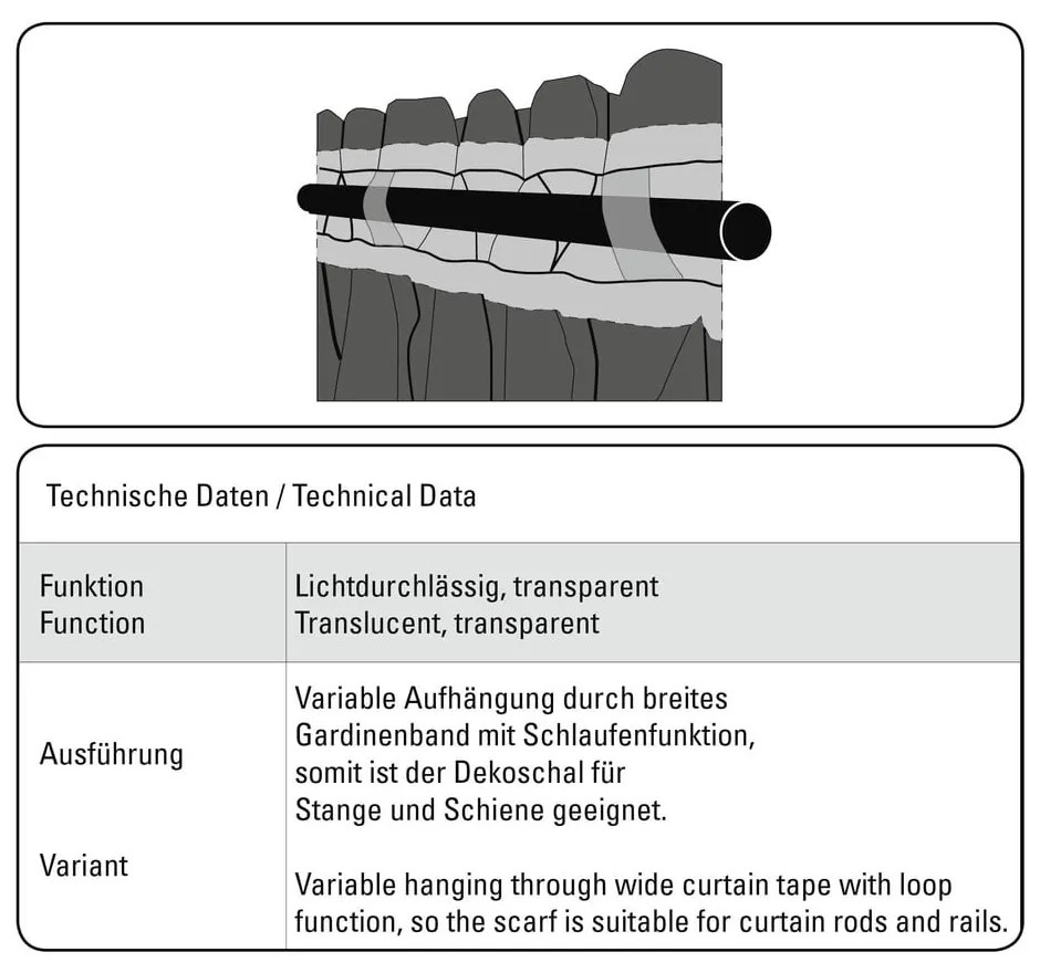 Fehér fényáteresztő függöny 140x245 cm Etamine – Sehlbach
