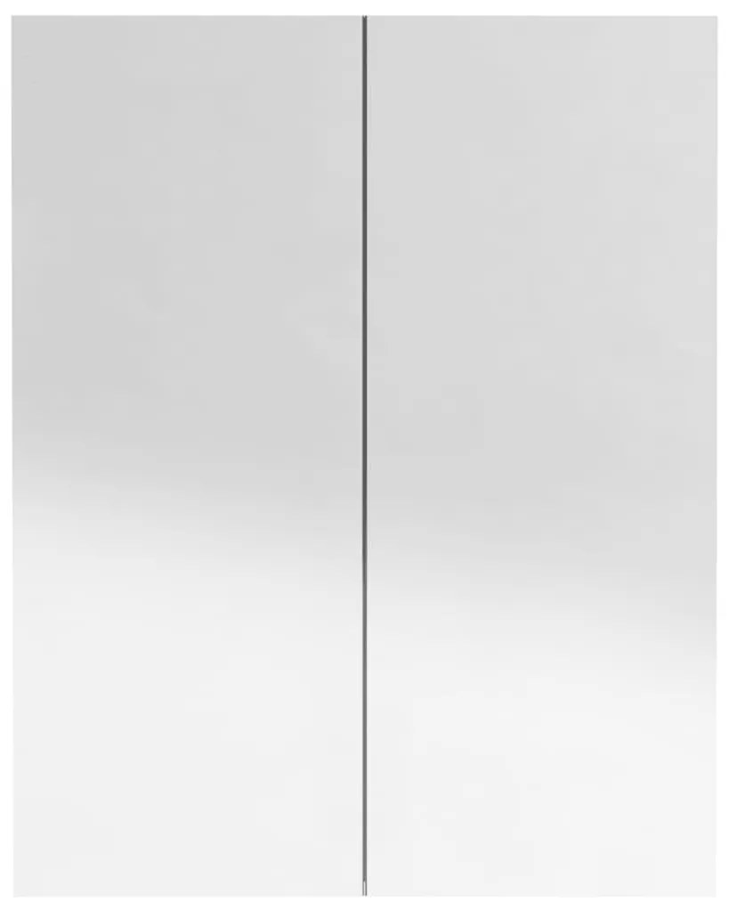 fényes szürke MDF tükrös fürdőszobaszekrény 60 x 15 x 75 cm