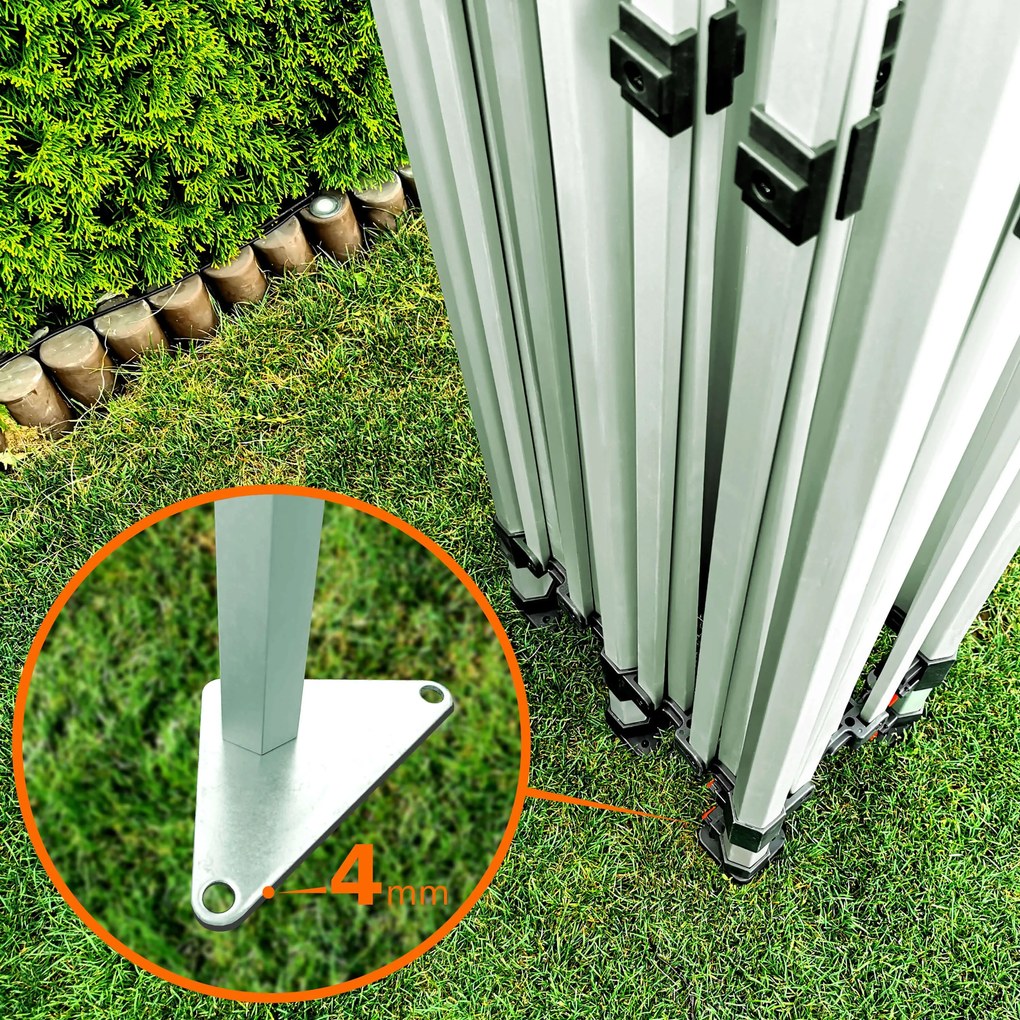 Professzionális alumínium Összecsukható pavilonok 3x6 m: Tartós fedés községi és városi rendezvényekhez - plusz 3 oldalfal - Narancs