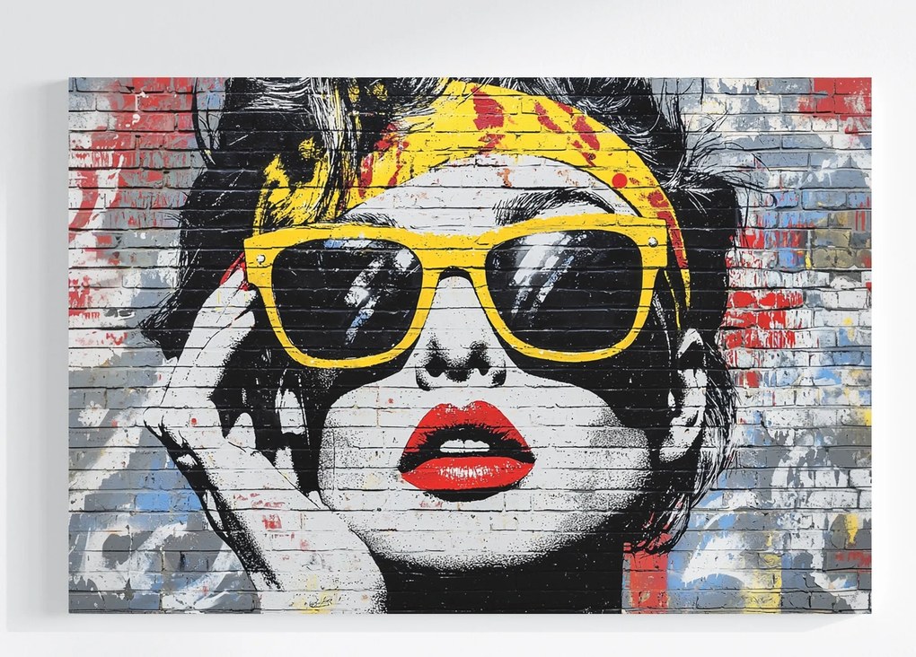 Vászonkép Canvas Fal Tégla Graffiti Nő Stílus Divat 120x80