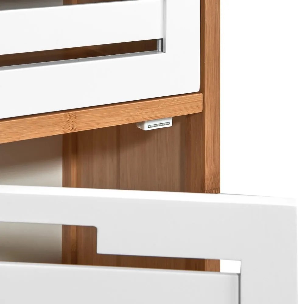 WHITE SANDS polc, 3 fiókkal 45x30x85cm