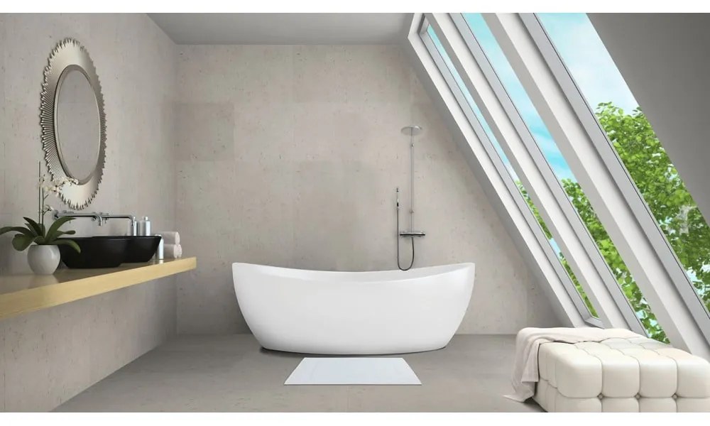 Fehér textil fürdőszobai kilépő 40x60 cm Zen – Allstar