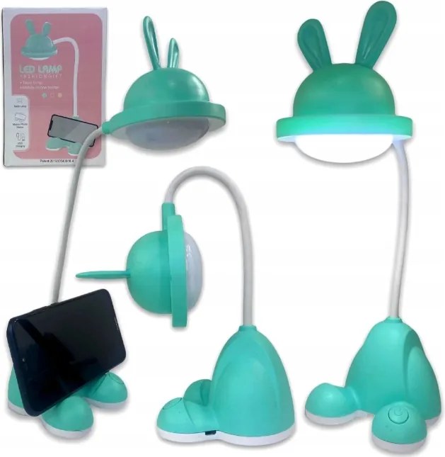 Nyuszi Asztali Led Lámpa, Éjjeli Olvasólámpa Kék Színben