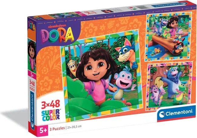 Dóra, a felfedező Jungle Quest 3x48 db-os puzzle Clementoni