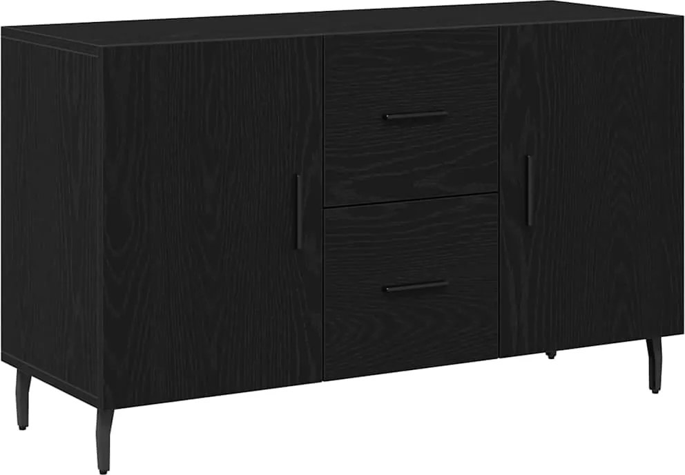 vidaXL Széf fiókkal Fekete tölgy 100 x 36 x 60 cm Faanyag