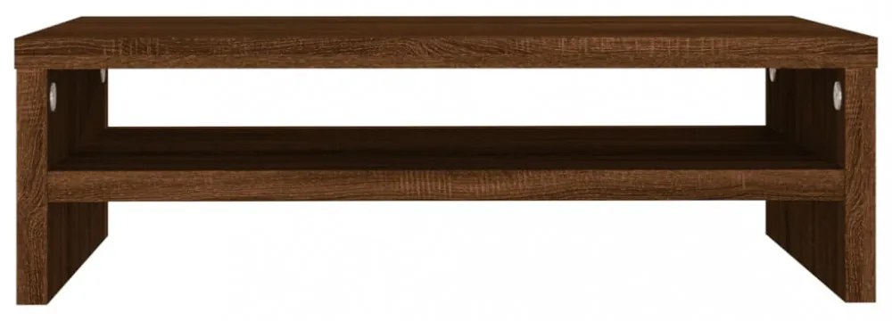 barna tölgy színű szerelt fa monitorállvány 42x24x13 cm