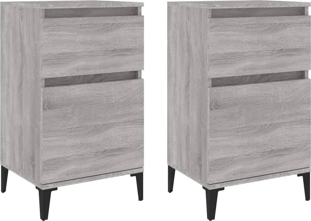 vidaXL 2 db szürke sonoma színű éjjeliszekrény 40 x 35 x 70 cm