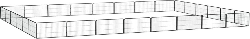 vidaXL 28-paneles fekete porszórt acél kutyakennel 100 x 50 cm