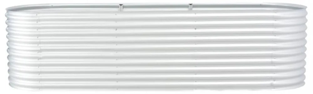 ezüstszínű horganyzott acél kerti magaságyás 320 x 80 x 81 cm