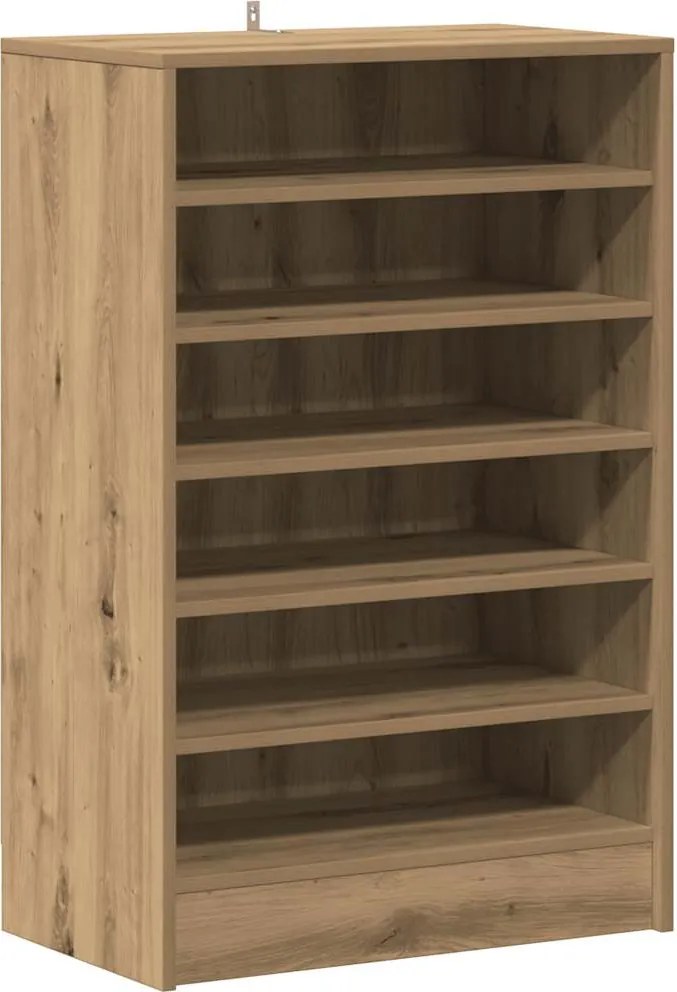 vidaXL kézműves tölgy színű szerelt fa cipősszekrény 60 x 35 x 92 cm