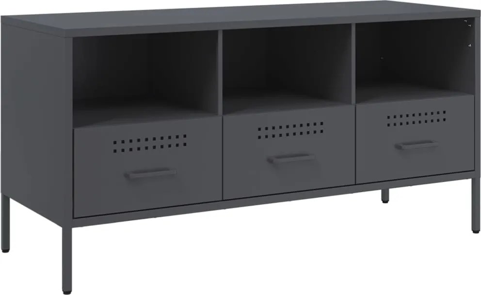 vidaXL antracitszürke acél TV-szekrény 100,5 x 39 x 50,5 cm