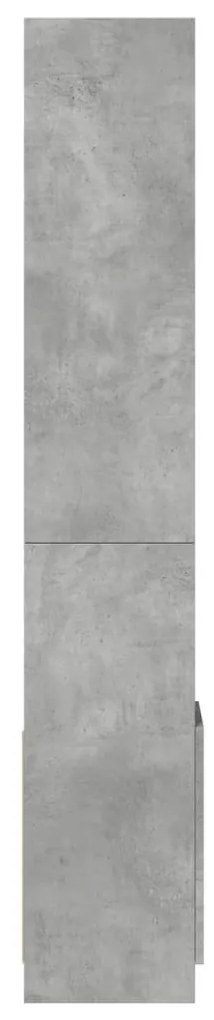 betonszürke szerelt fa magasszekrény 92 x 33 x 180 cm