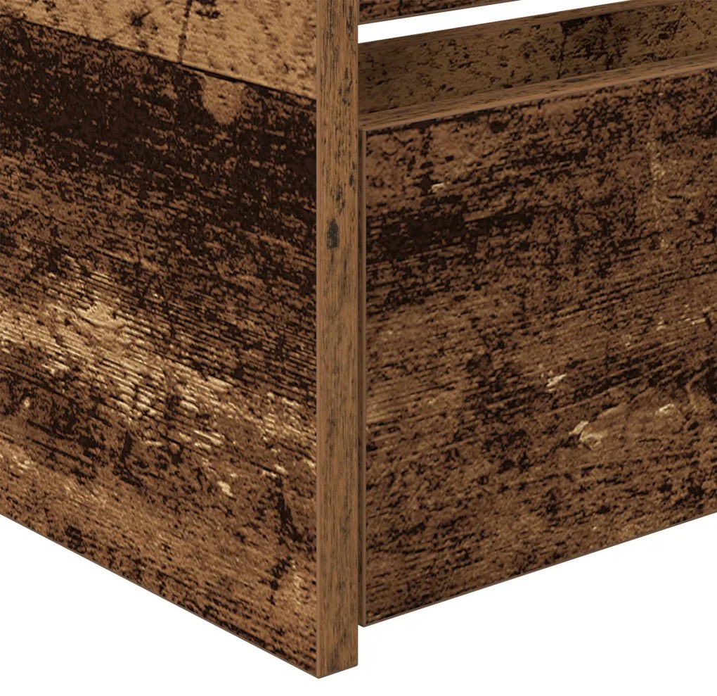 vidaXL Nappaliágy fejtámlával fiókkal Öreg fa 90 x 200 cm Faanyag