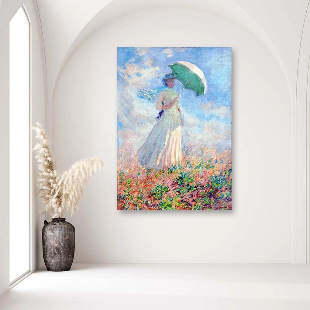 Gario Vászonkép No esernyovel jobbra fordítva - Claude Monet, reprodukció Méret: 70 x 100 cm