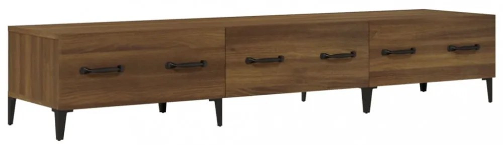 barna tölgyszínű szerelt fa TV-szekrény 150 x 34,5 x 30 cm