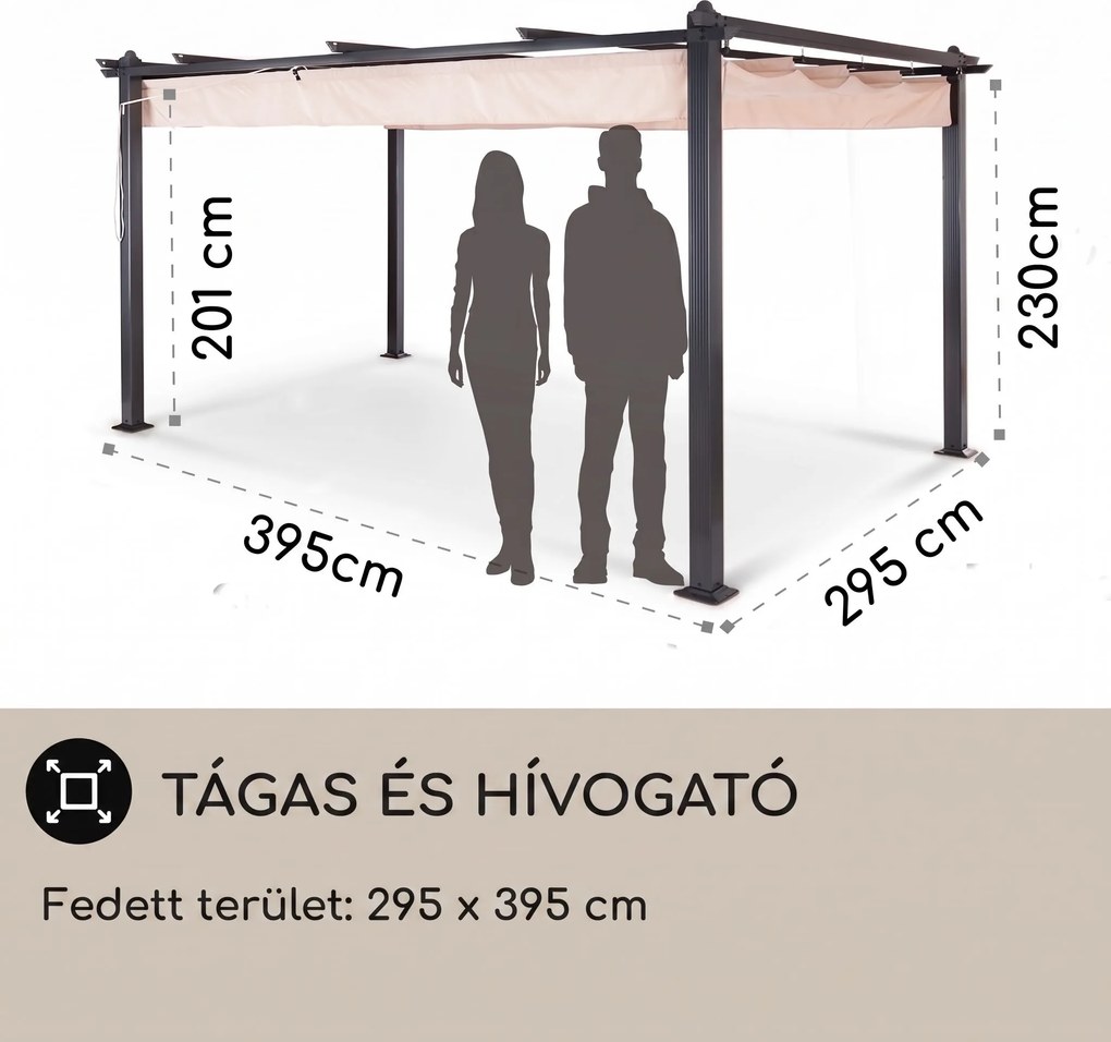 blumfeldt Pantheon pergola | 3 x 4 m | időjárásálló | UV-védelem | egészéves használat
