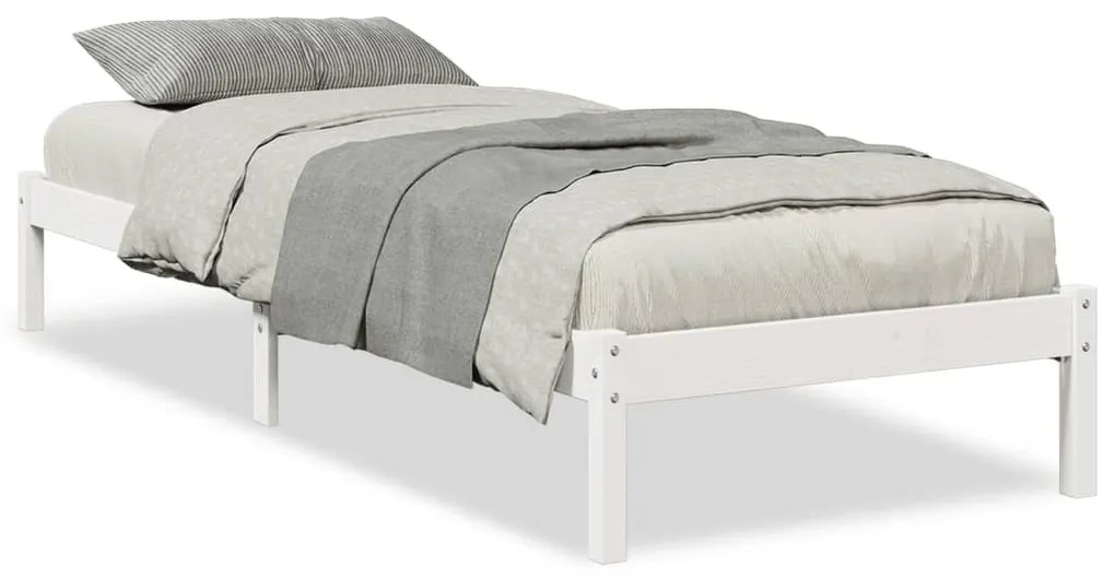 fehér tömör fenyő extra hosszú ágykeret matrac nélkül 100x210cm