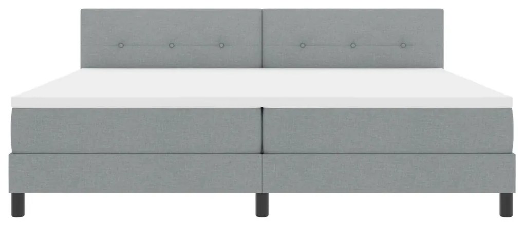 vidaXL Boxspring Ágy Mattal & LED Fénnyel Szürke 200x200 cm Szövet