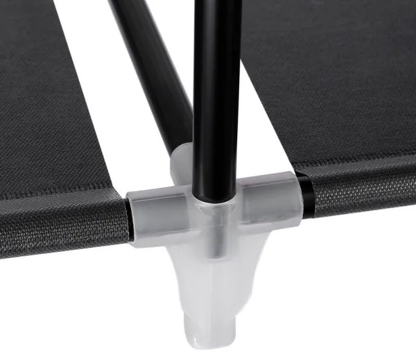 Textil gardrób polcokkal és ruhatartó rúddal MATIS 150x175 cm fekete