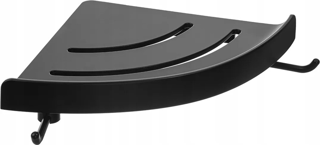 Fürdőszobai fali sarokpolc 4,8x24,4x24,4 cm matt fekete