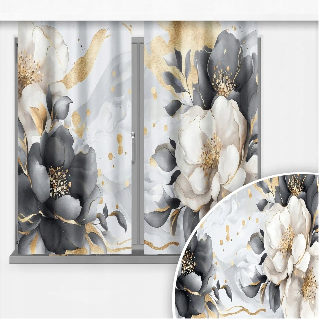 Kész Függönyök 2 Db-os Konyhai Függöny Szett 70X160 Alagút Függöny Minta 417