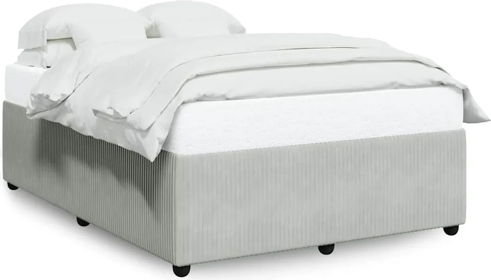 vidaXL világosszürke bársony ágykeret matrac nélkül 140 x 190 cm