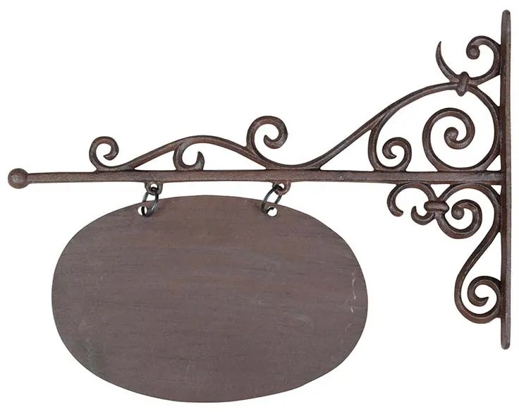 Feliratozható öntöttvas cégér, jelölő tábla, ovális