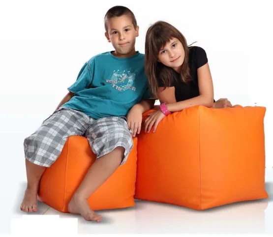 Babzsák Cube L ökobőr TiaHome - Szürke