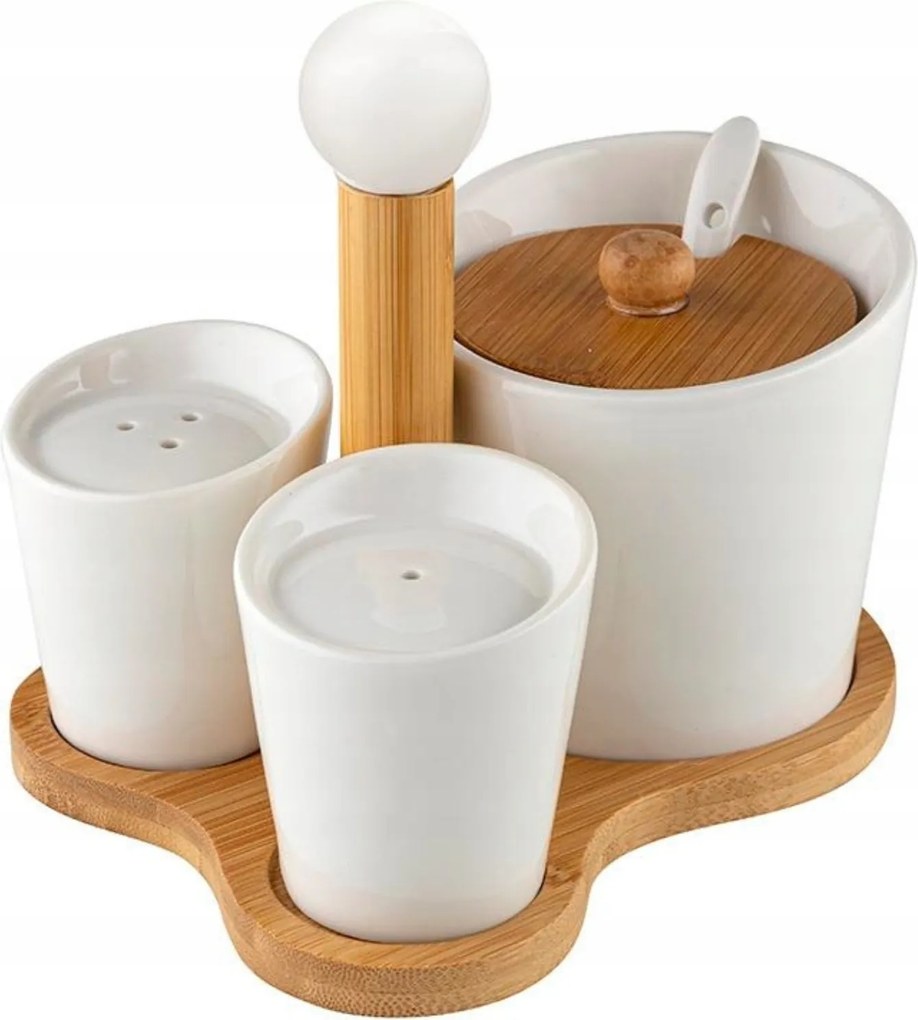 Cukortartó Sószóró Szett Florina Adria Porcelán Fehér