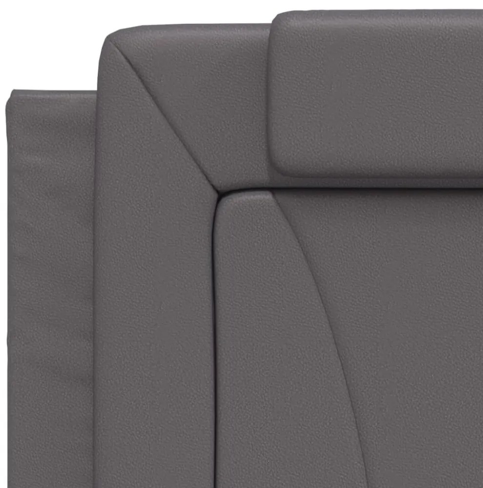 szürke műbőr ágykeret Viana matrac nélkül 80 x 200 cm