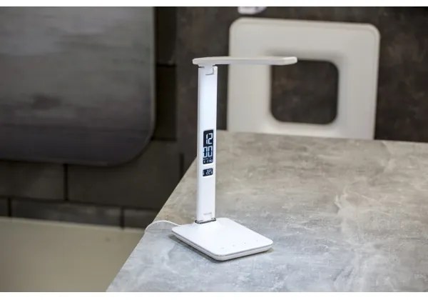 Immax 08934L - LED Asztali lámpa kijelzővel KINGFISHER LED/9W/230V fehér