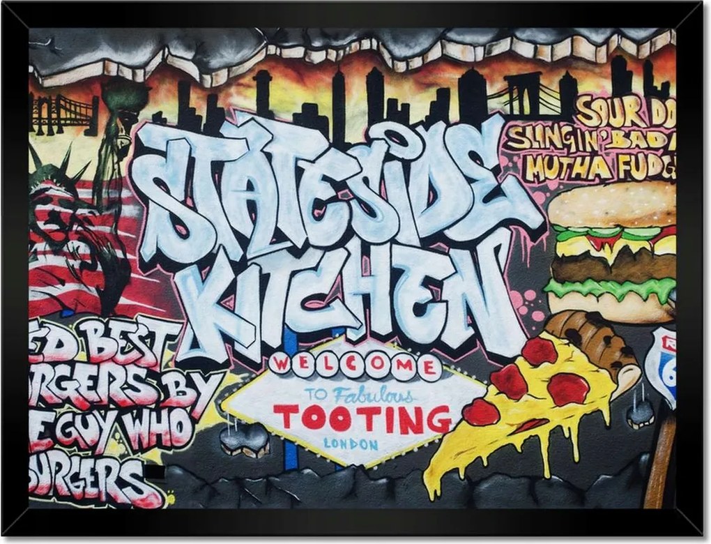 Poszterek keretben 40x30 Grafiti Usa Hamburger