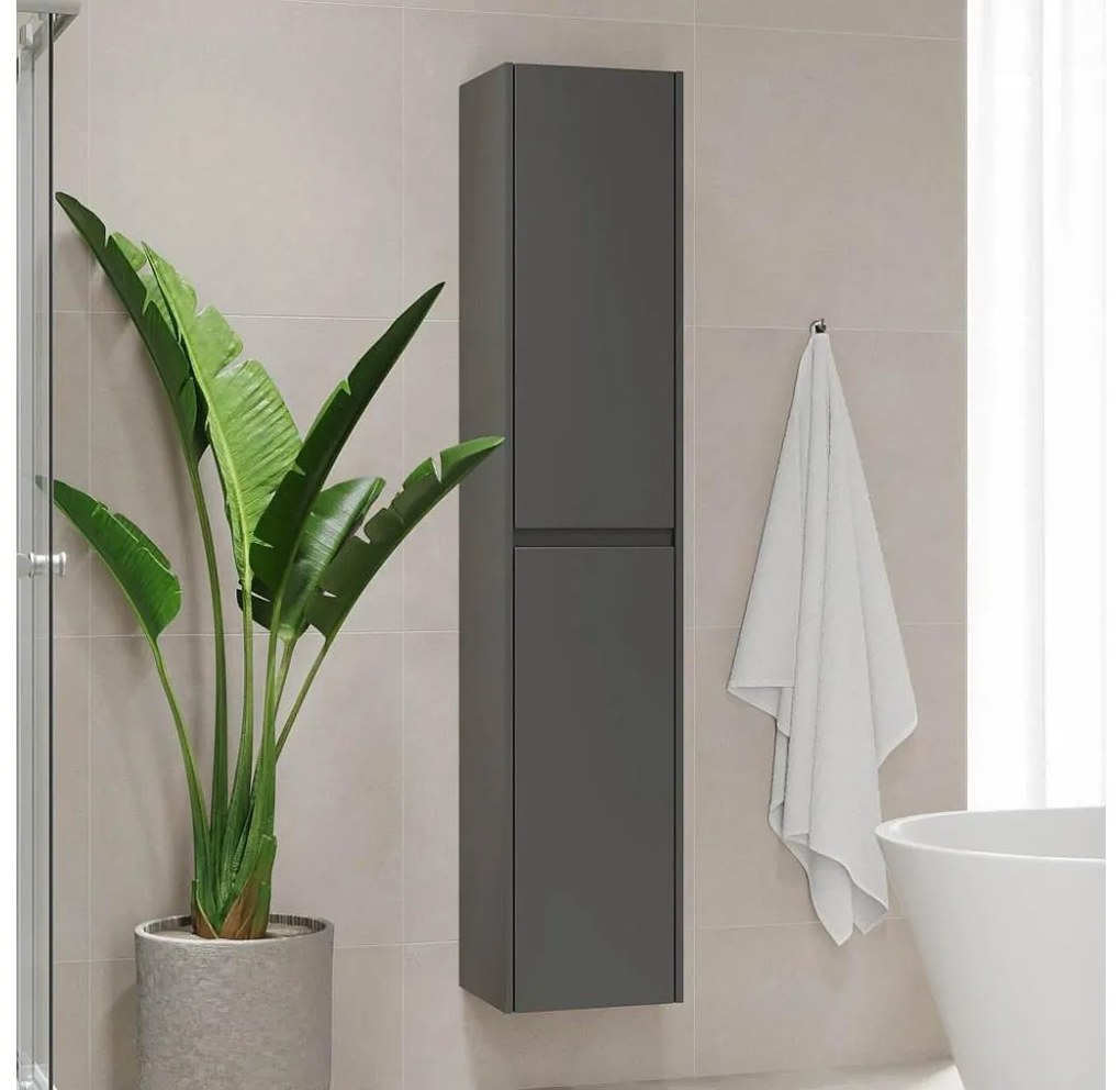 TRONDHEIM fürdőszobaszekrény, 174 cm, antracit