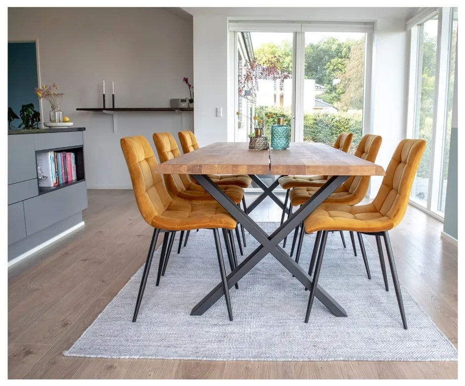 Middelfart 2 db étkezőszék mustársárga bársony huzattal - House Nordic