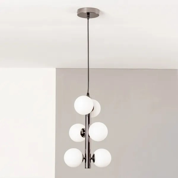 Brilagi - LED csillár zsinóron MILLA 6xG9/3W/230V fekete króm/fehér