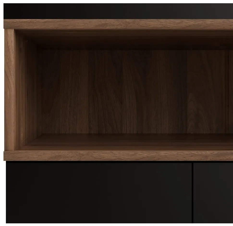Fekete komód 176x90x49 cm Roomers – Tvilum