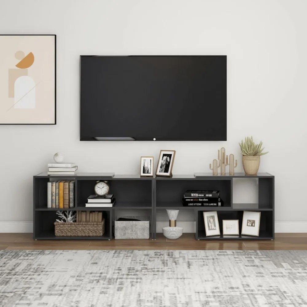 szürke szerelt fa TV-szekrény 149 x 30 x 52 cm
