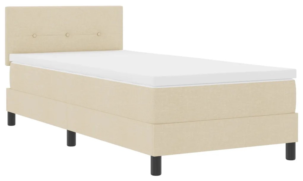 Box Spring Ágy Mattal Krém 90x200 cm Szövet