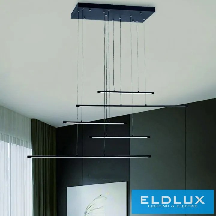 UNIVERSO Függeszték LED 38W 3040lm CCT 1250x300x1500mm IP20 fekete