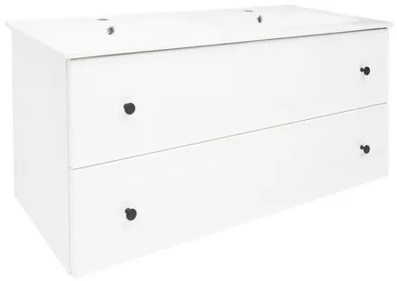 Naturel Forli Fürdőszobaszekrény mosdóval 120x53x46 cm fehér fényes FORLI120BIU