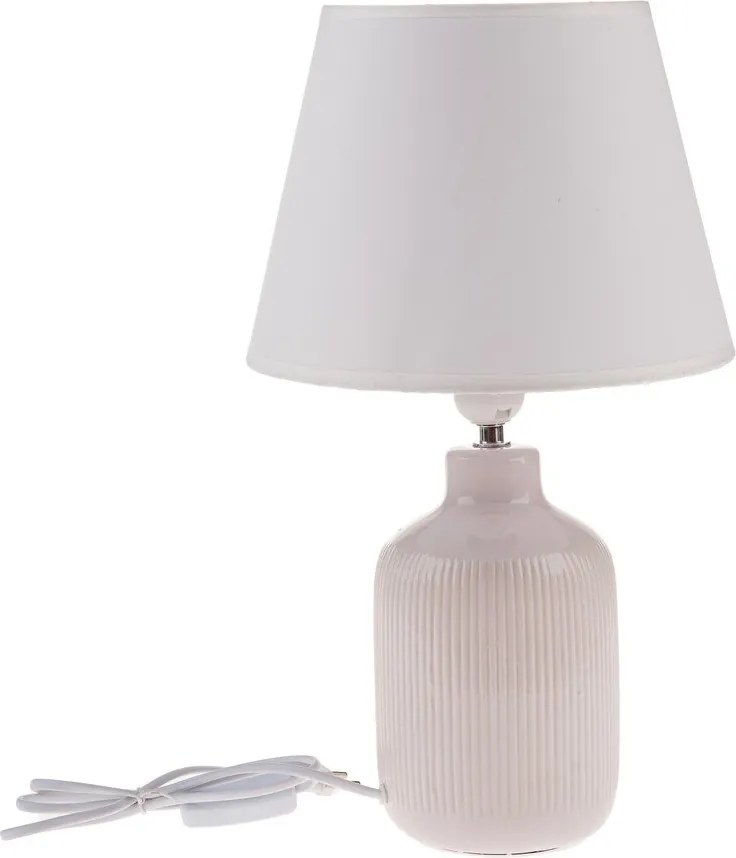 Krémszínű asztali lámpa textil búrával (magasság 41 cm) – Dakls