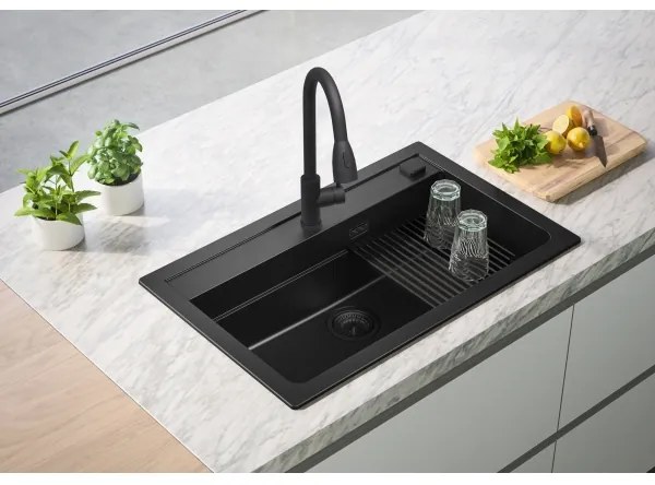 ALVEUS 1148163 - Mosogató ATROX 79x50 cm gránit/fekete