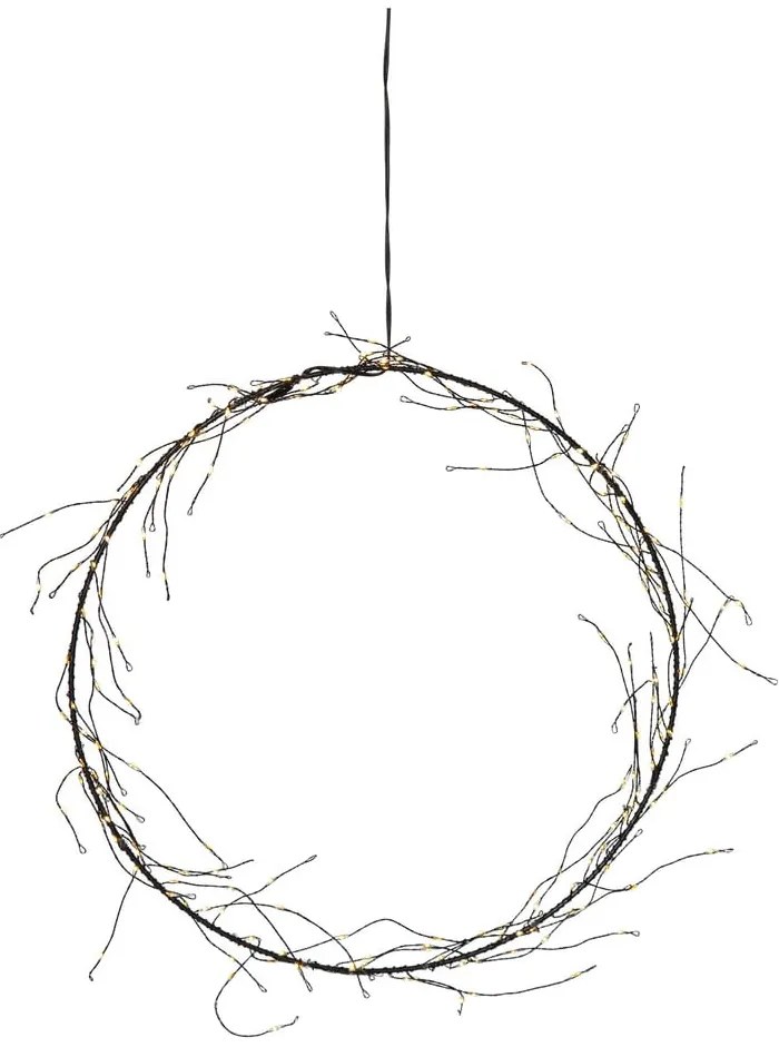 Fekete fénydekoráció karácsonyi mintával ø 35 cm Nike – Star Trading