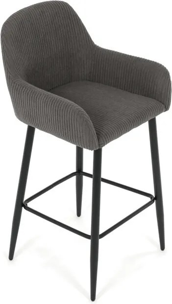 Barová židle, šedá, látka,AUB-V4009 GREY6
